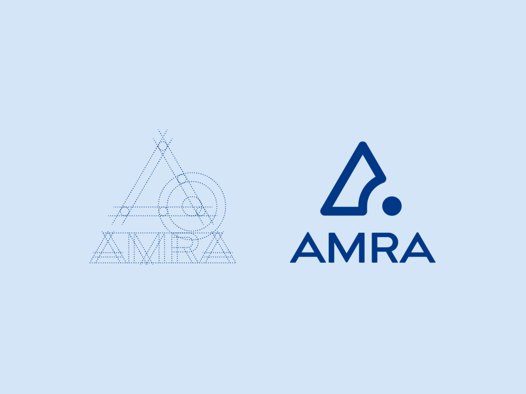 Uppbyggnad av AMRA Medicals logodesign